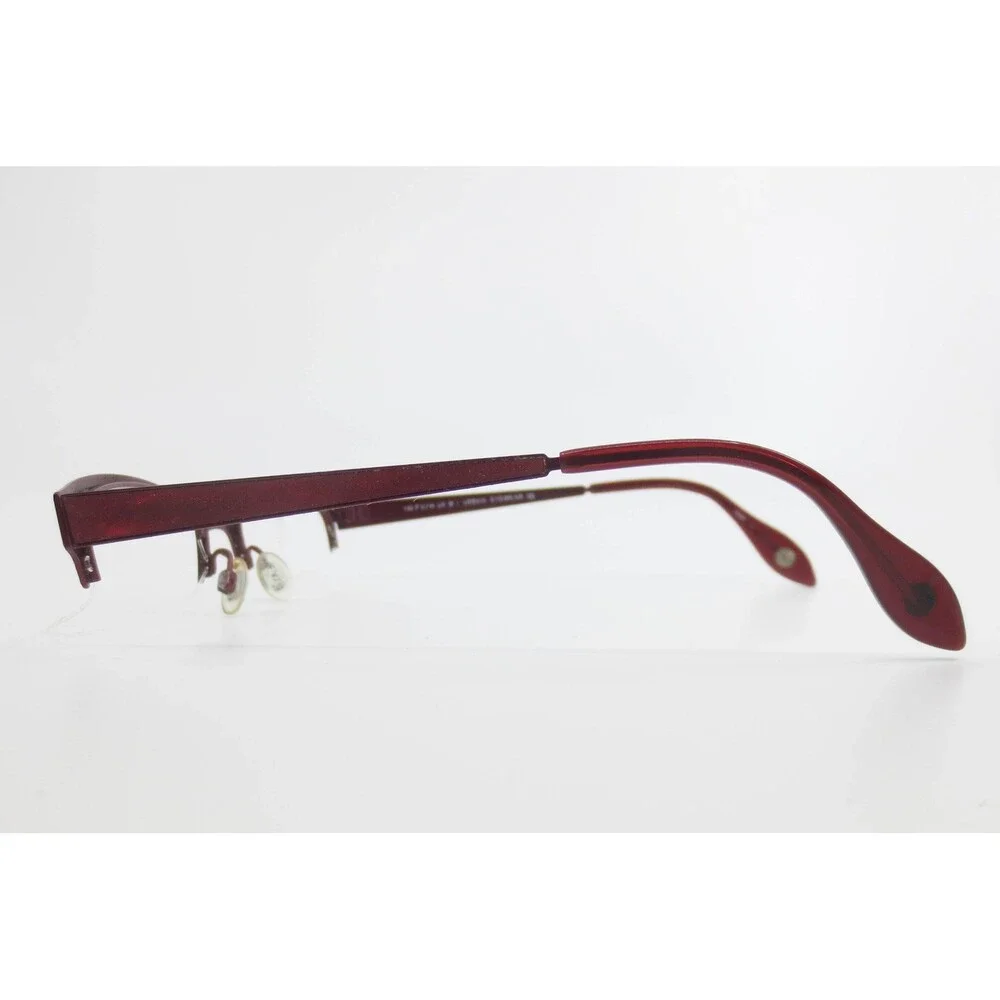 Fysh UK 3529 681 Burgundy Cat Eye Semi-Rimless Eyeglasses Frames 51-18-140